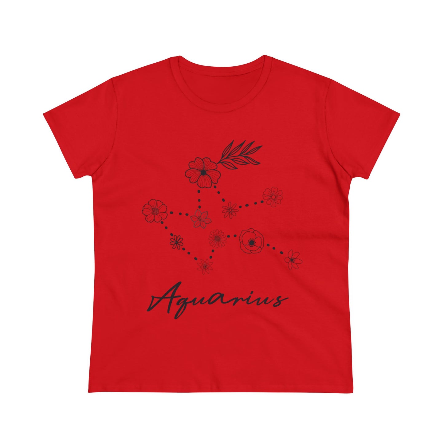 Flower Constellation - Aquarius - Astrology - Women's Midweight Cotton Tee