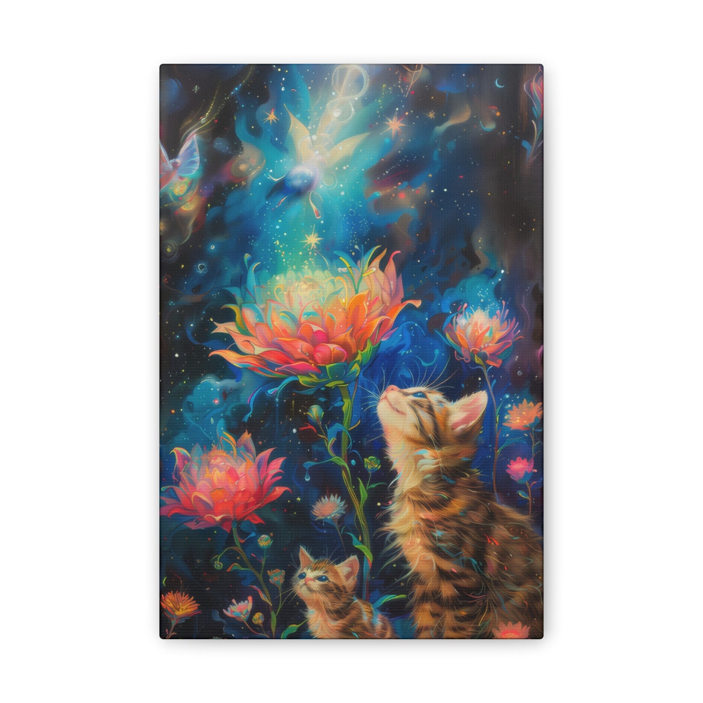 Cats and Flowers - Canvas Stretched, 0.75"