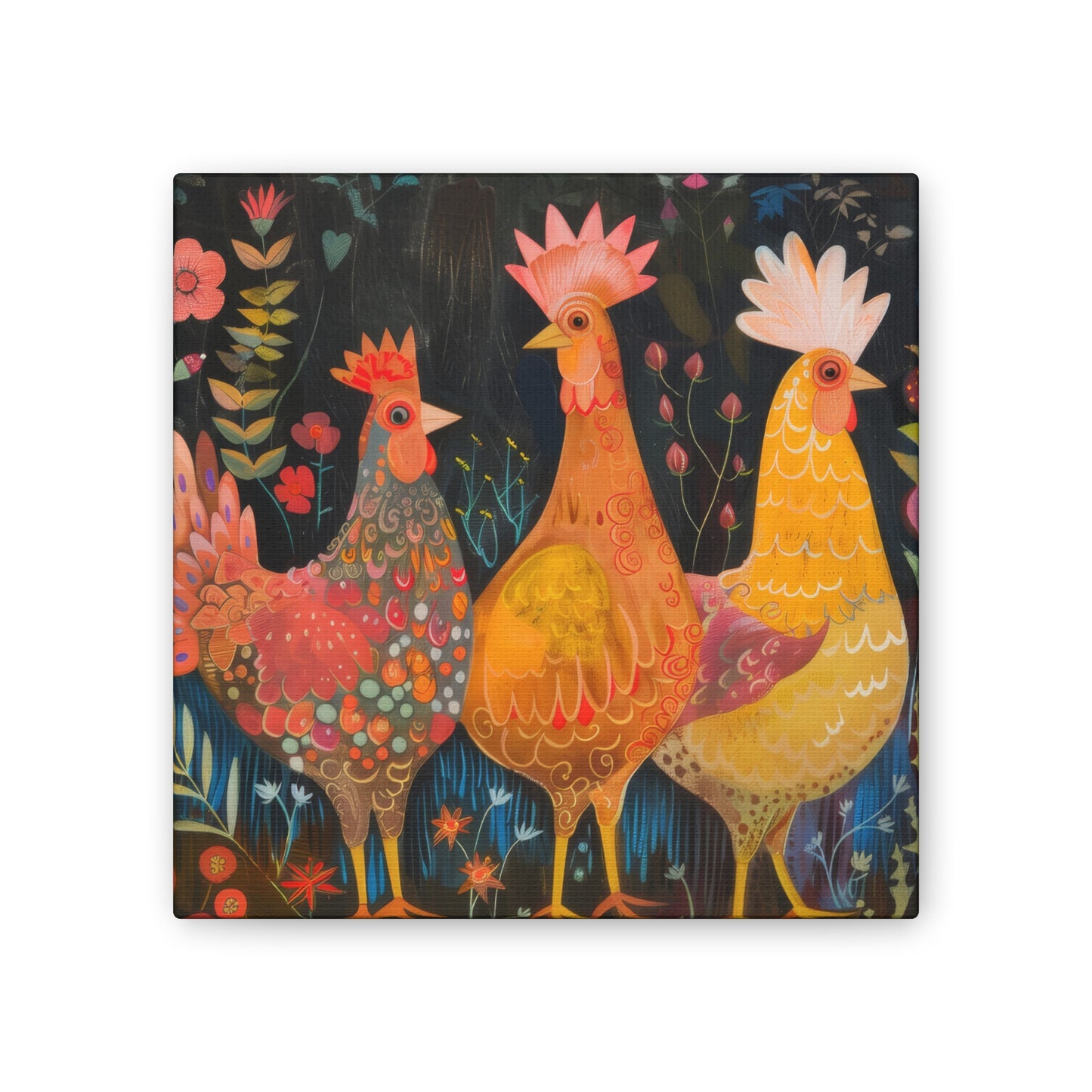 Chickens - Canvas Stretched, 0.75" - Canvas Stretched, 0.75"