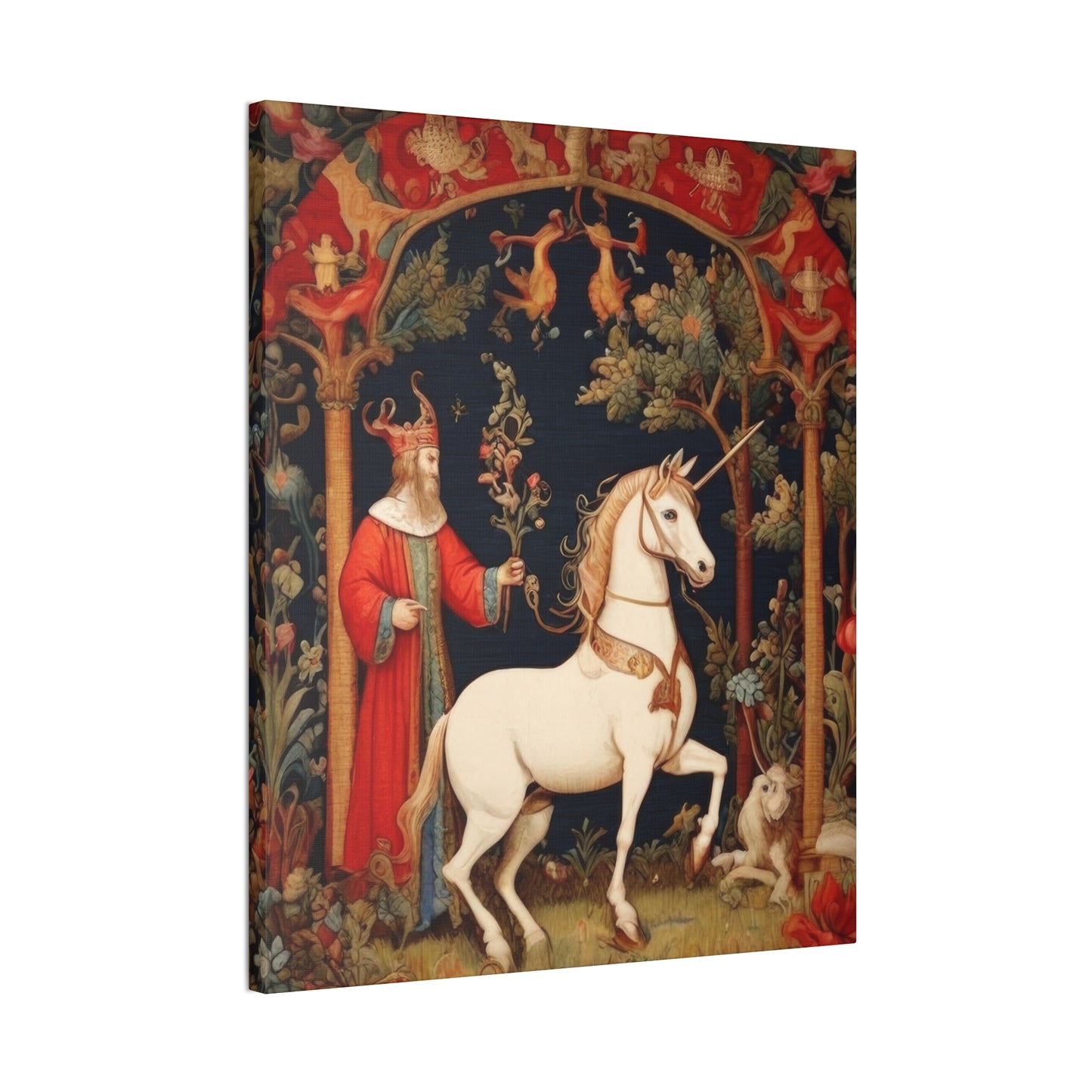 Wizard and the Unicorn Tapestry - Canvas Stretched, 0.75"