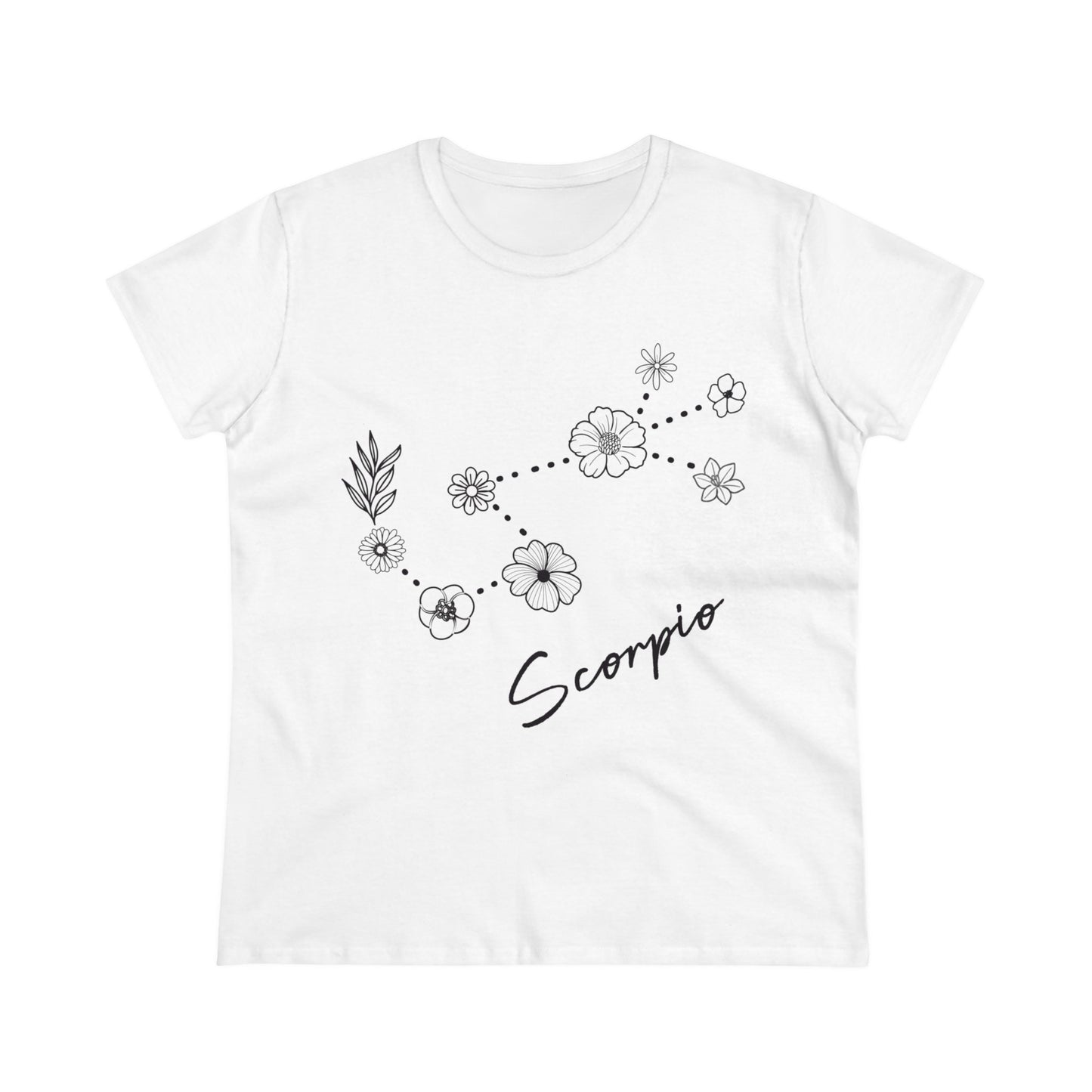 Flower Constellation - Scorpio - Astrology - Women's Midweight Cotton Tee