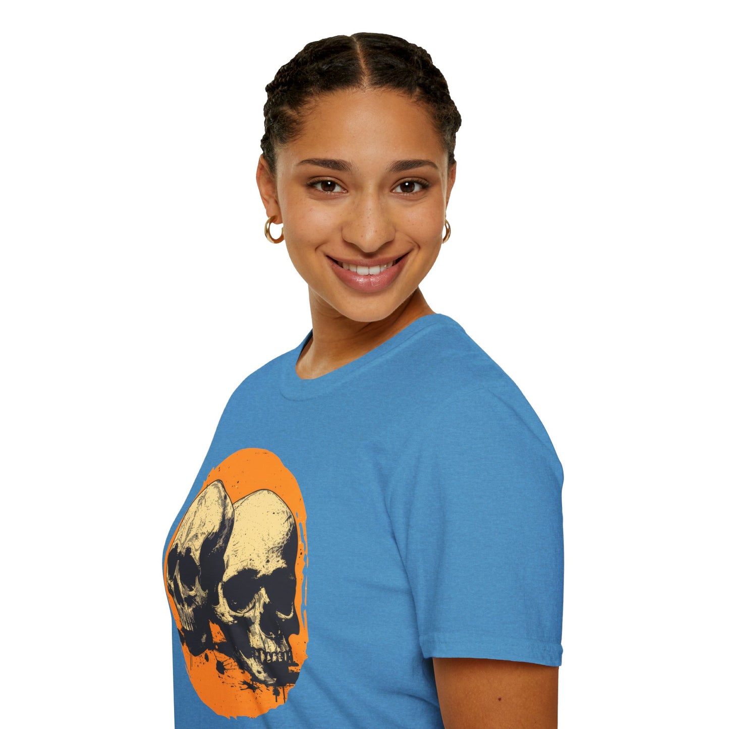 Skulls on Orange - Unisex Softstyle T-Shirt