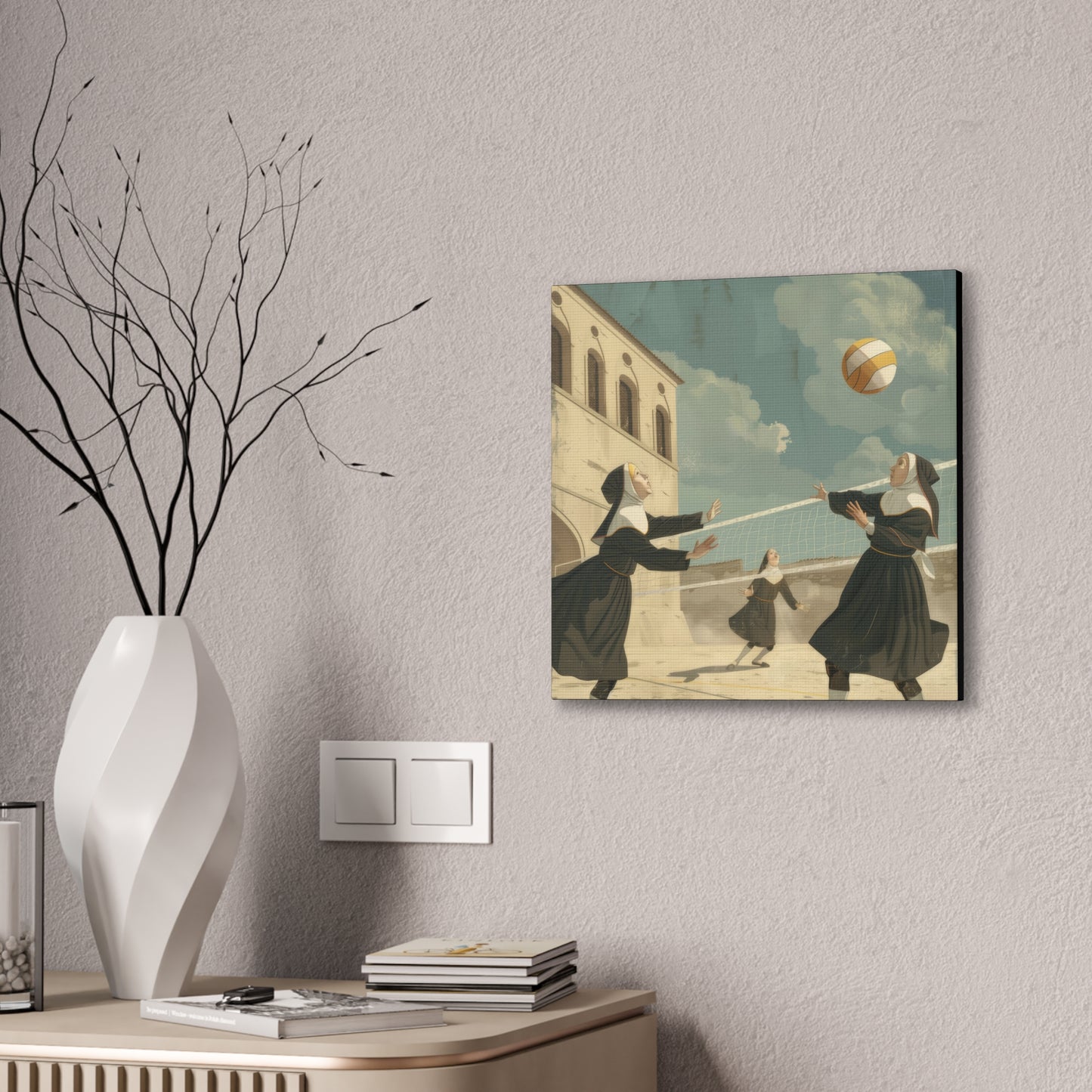 Nuns Volleyball - Canvas Stretched, 0.75"