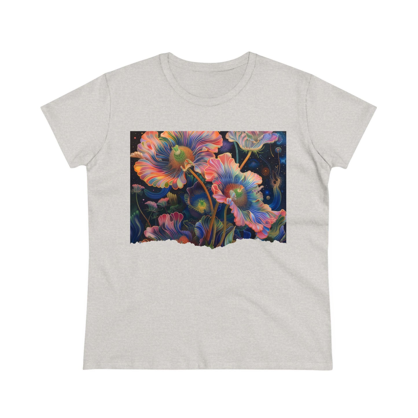 Pastel Flowers - Women's Midweight Cotton Tee