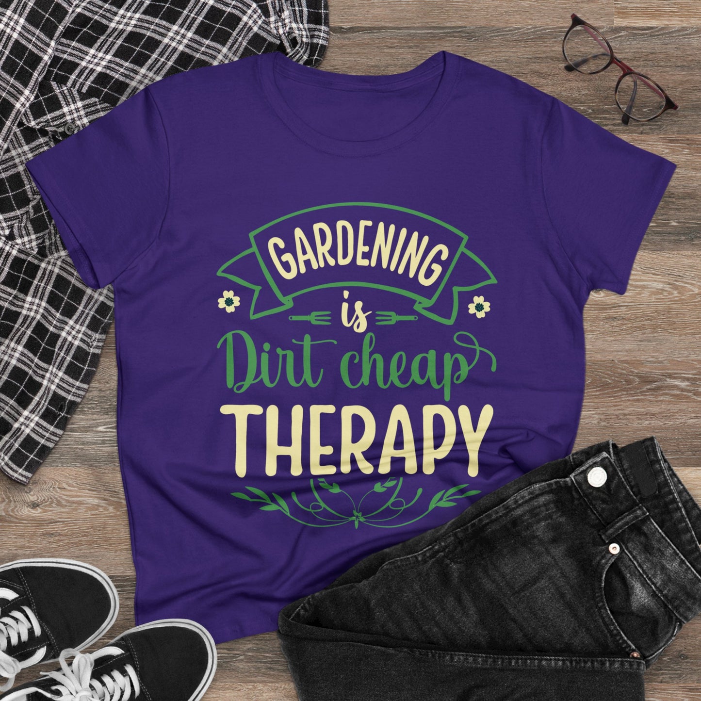 Gardening Is Dirt Cheap Therapy - Gardening - Women's Midweight Cotton Tee