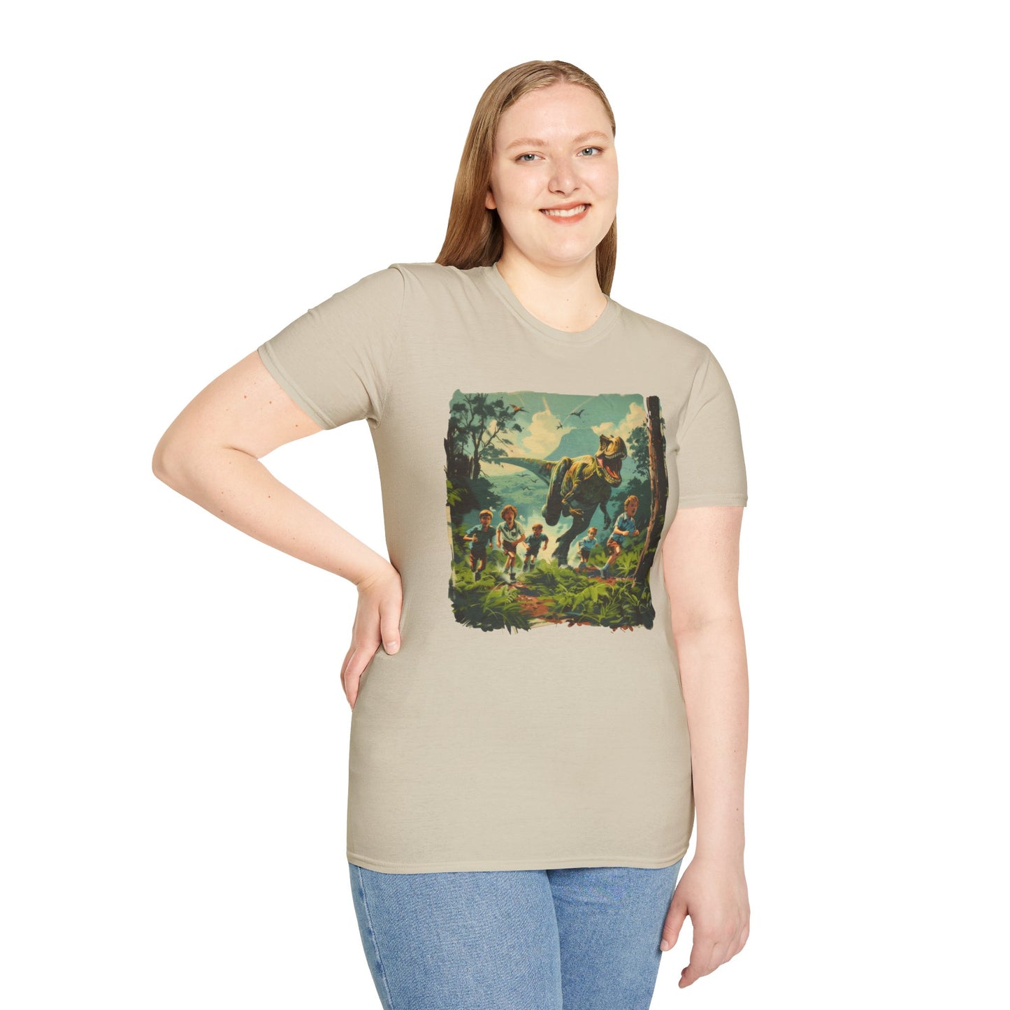 Dinosaur Chase - Unisex Softstyle T-Shirt