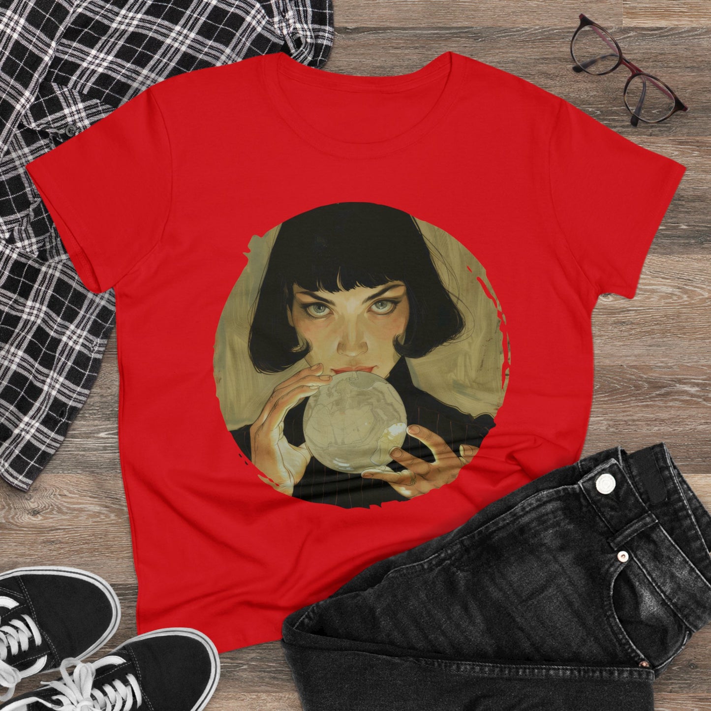 Crystal Ball - Mysticism - Women's Midweight Cotton Tee