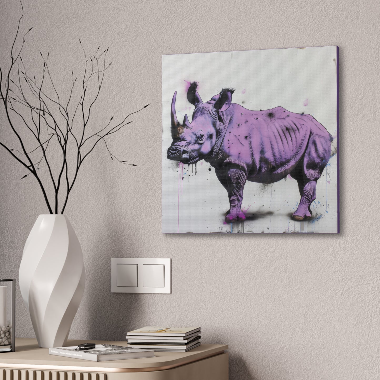 Purple Rhino - Canvas Stretched, 0.75"