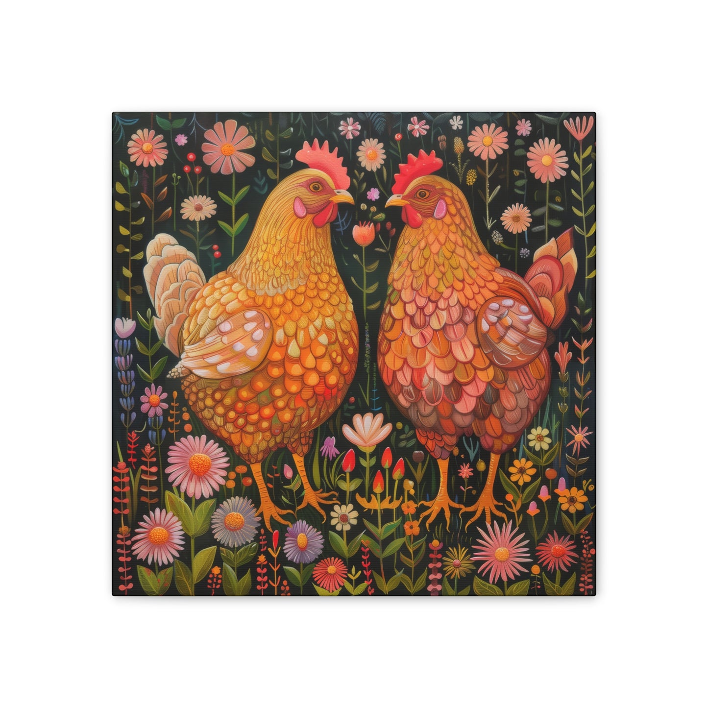 Chickens - Canvas Stretched, 0.75" - Canvas Stretched, 0.75"