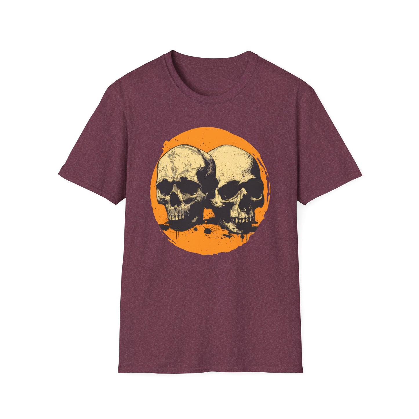 Skulls on Orange - Unisex Softstyle T-Shirt