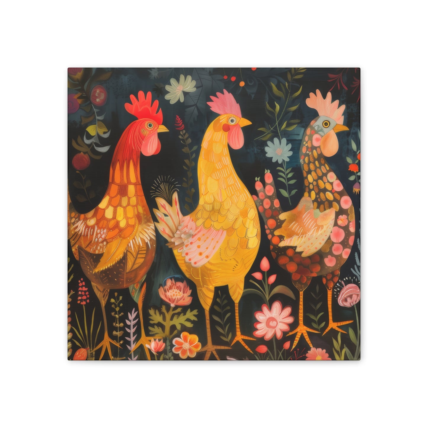 Chickens - Canvas Stretched, 0.75" - Canvas Stretched, 0.75"