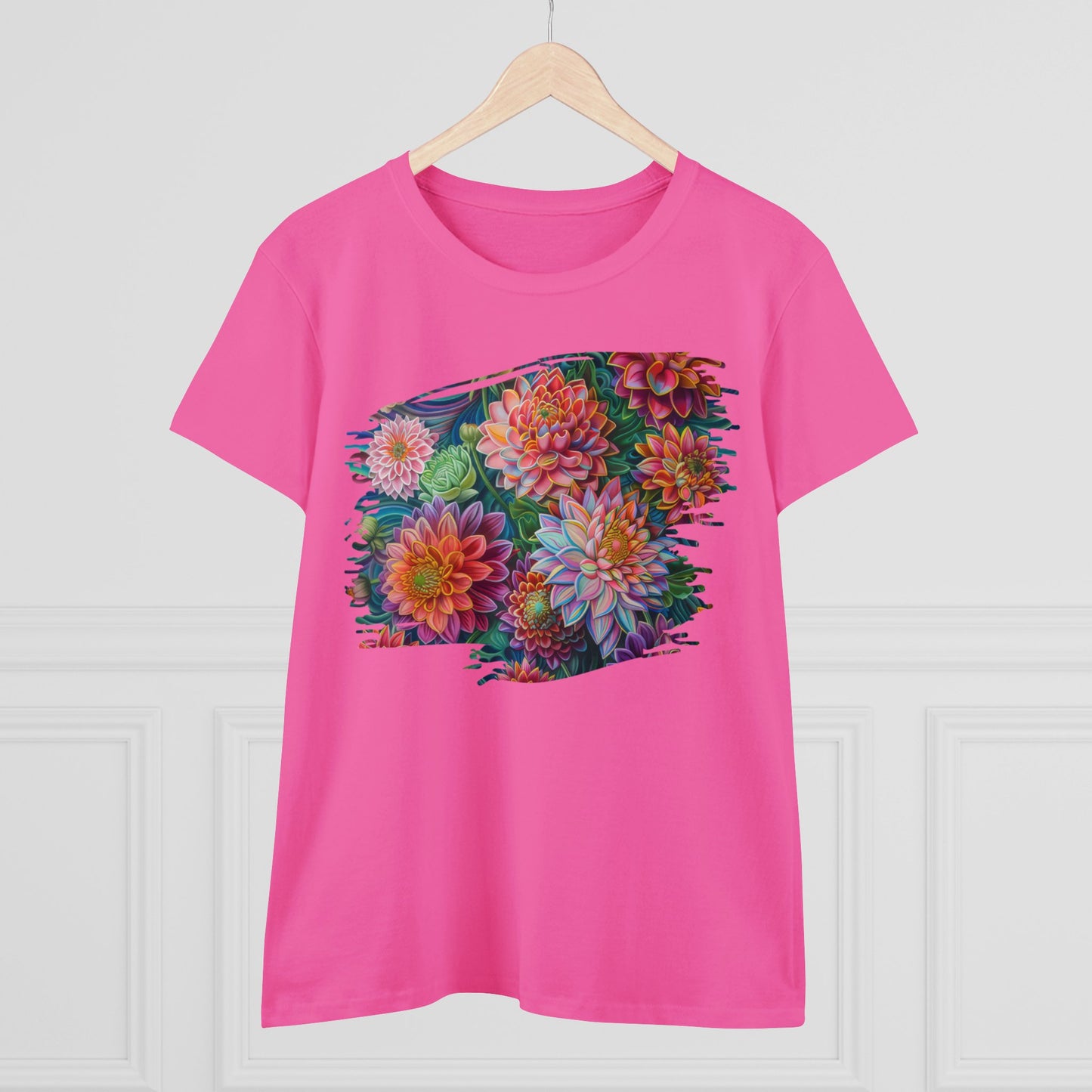 Pastel Flowers - Women's Midweight Cotton Tee