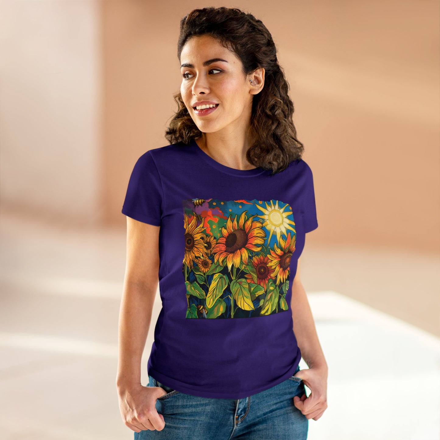 Sunflowers - Women's Midweight Cotton Tee