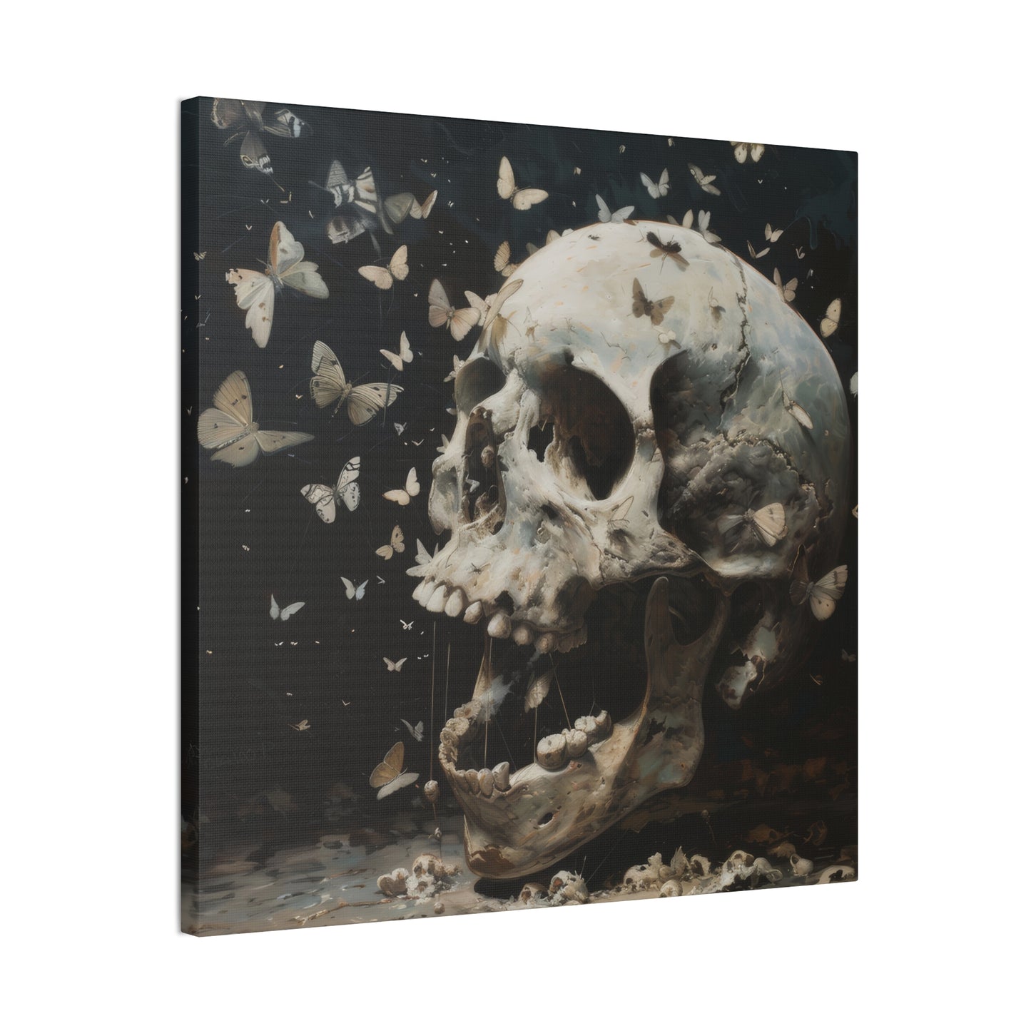 Skull and Butterflies - Canvas Stretched, 0.75"