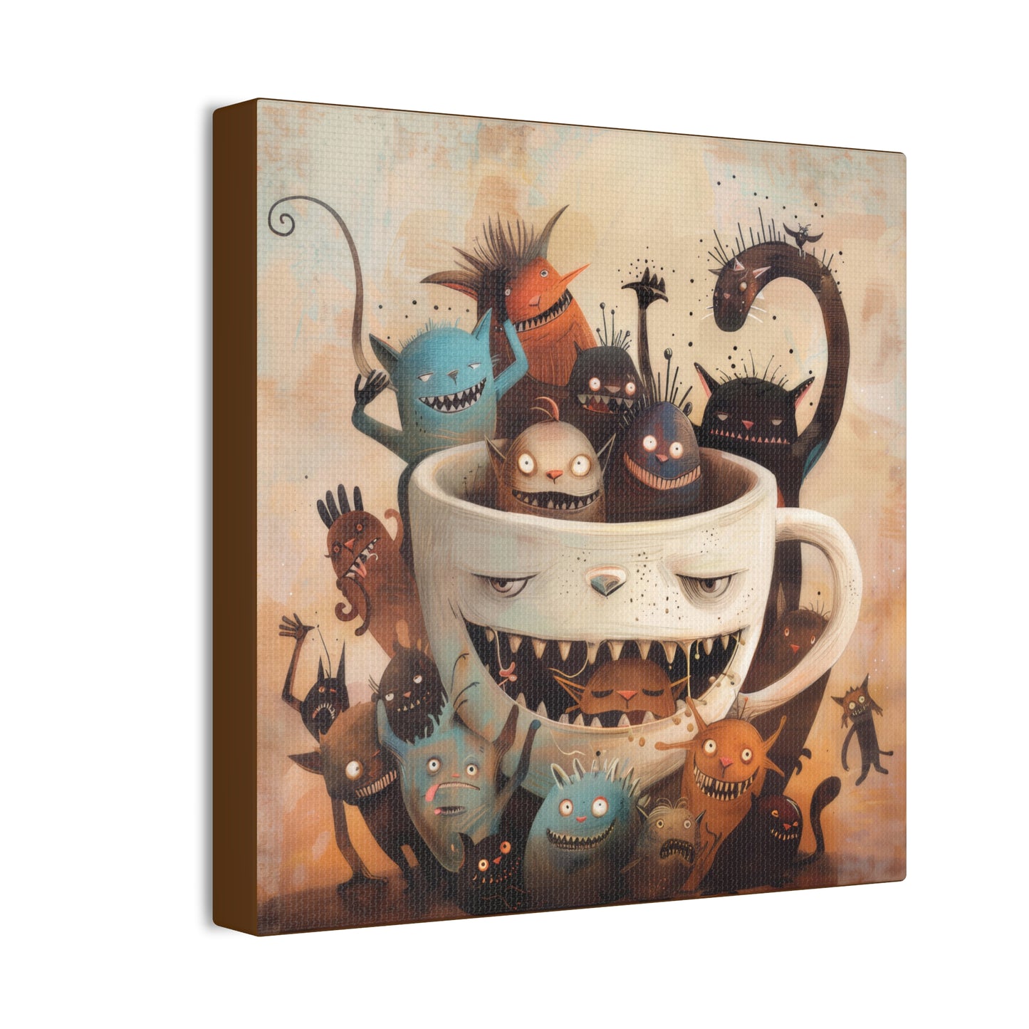 Coffee Monster - Canvas Stretched, 0.75"