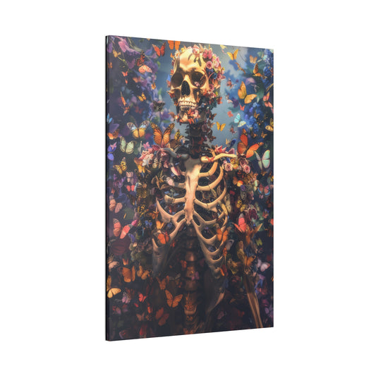 Skeleton and Butterflies - Canvas Stretched, 0.75"