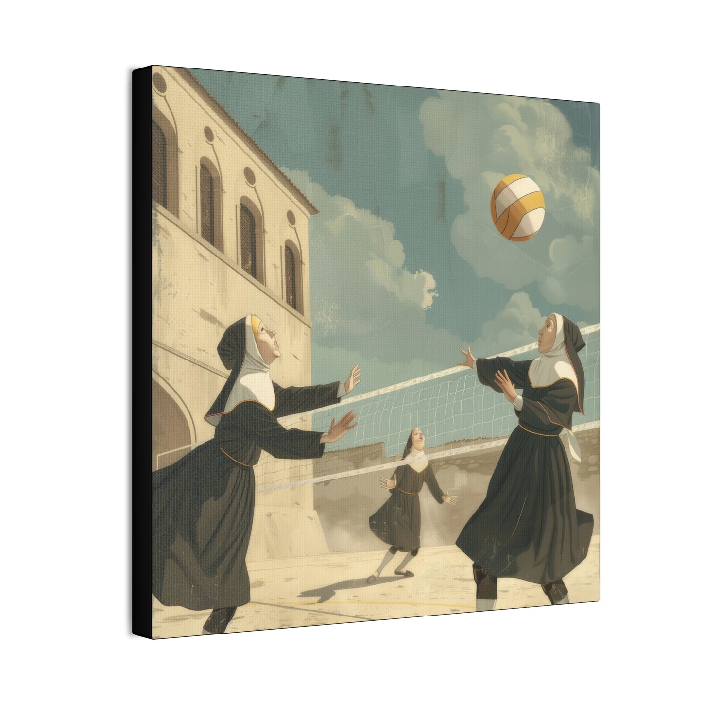 Nuns Volleyball - Canvas Stretched, 0.75"