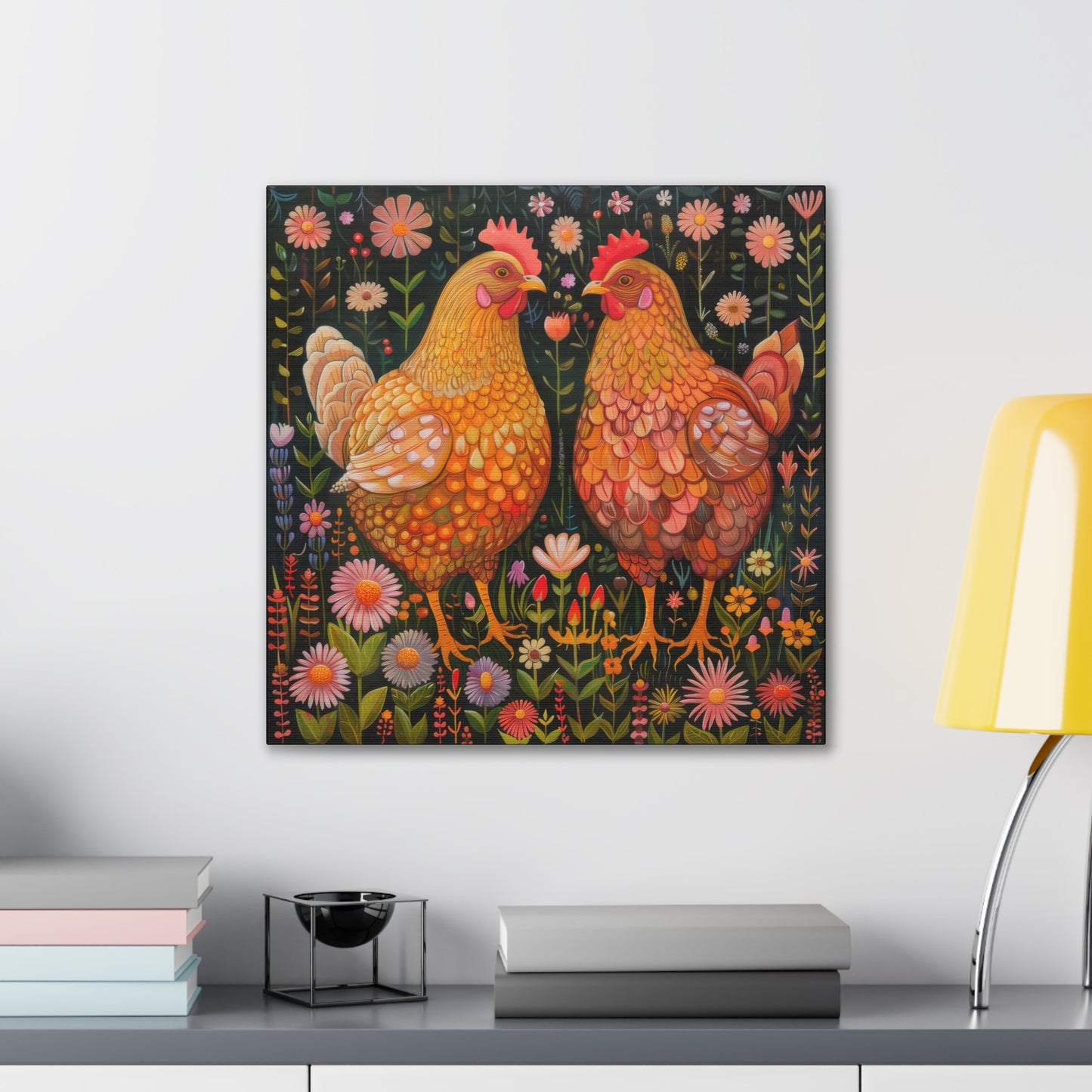 Chickens - Canvas Stretched, 0.75" - Canvas Stretched, 0.75"