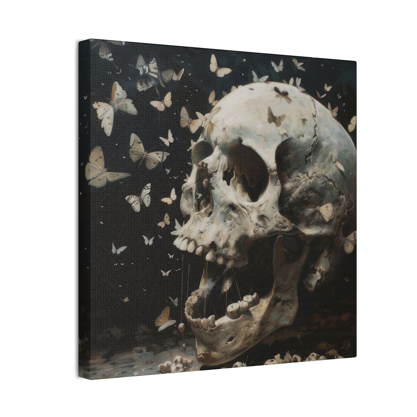 Skull and Butterflies - Canvas Stretched, 0.75"