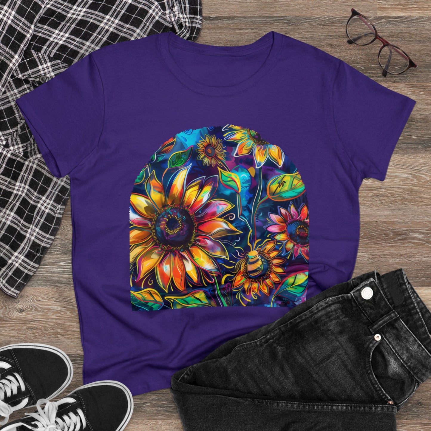 Sunflowers - Women's Midweight Cotton Tee