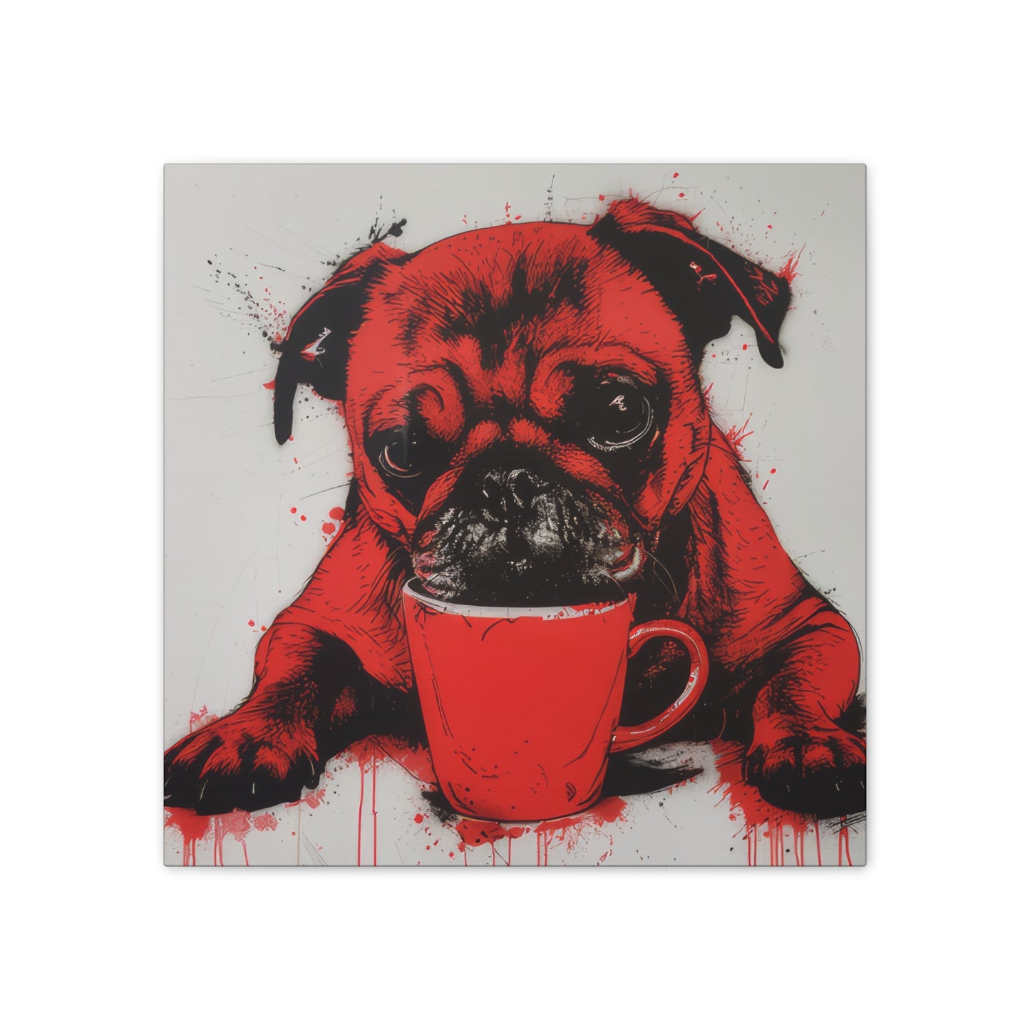 Coffee Dog - Canvas Stretched, 0.75"