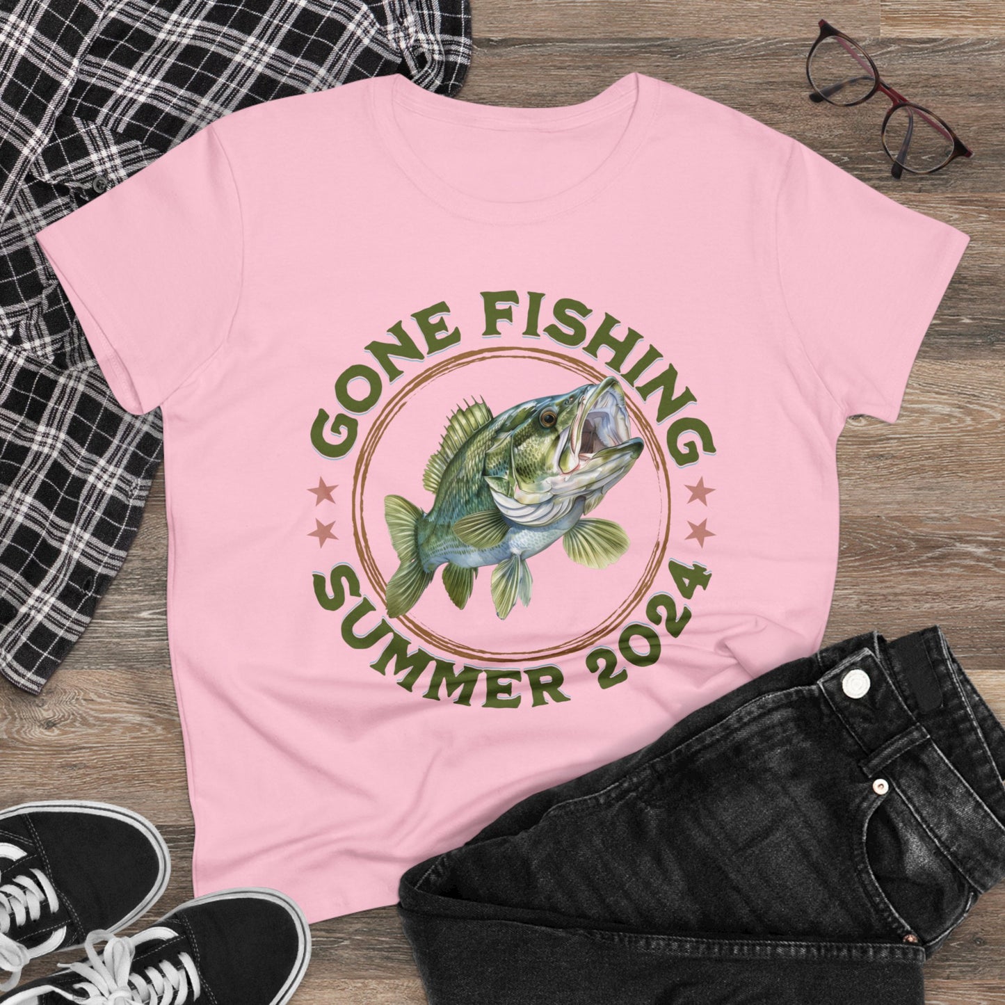 Gone Fishing - Women's Midweight Cotton Tee