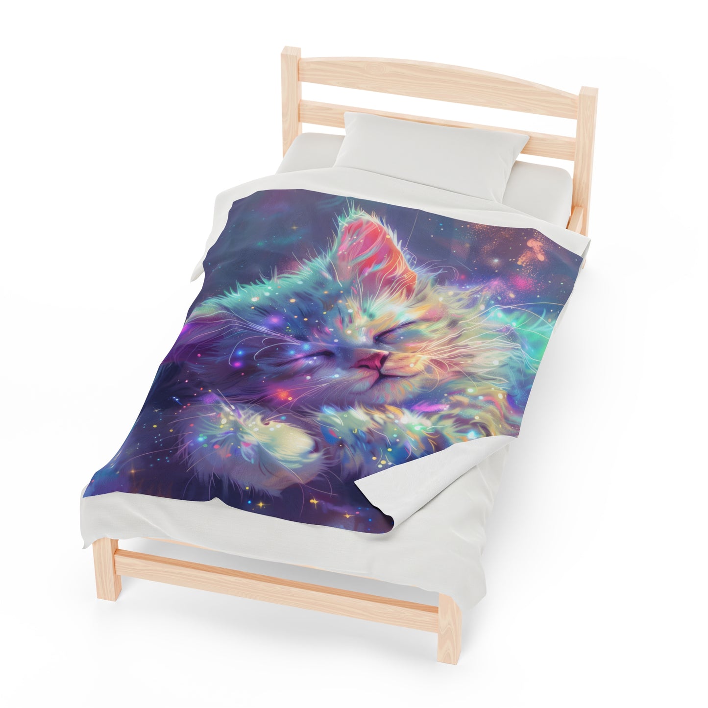 Sparkle Kitty - Velveteen Plush Blanket