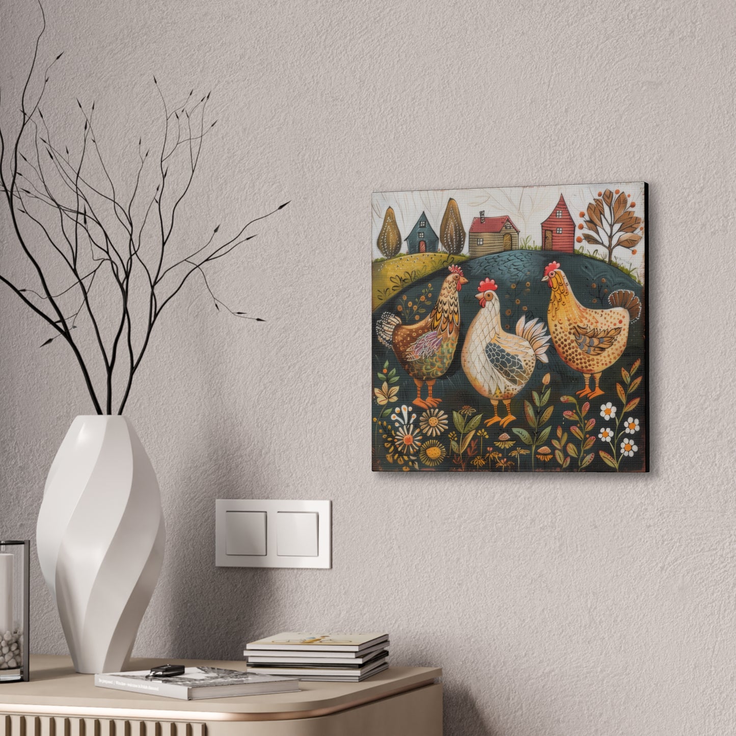 Chickens - Canvas Stretched, 0.75" - Canvas Stretched, 0.75"