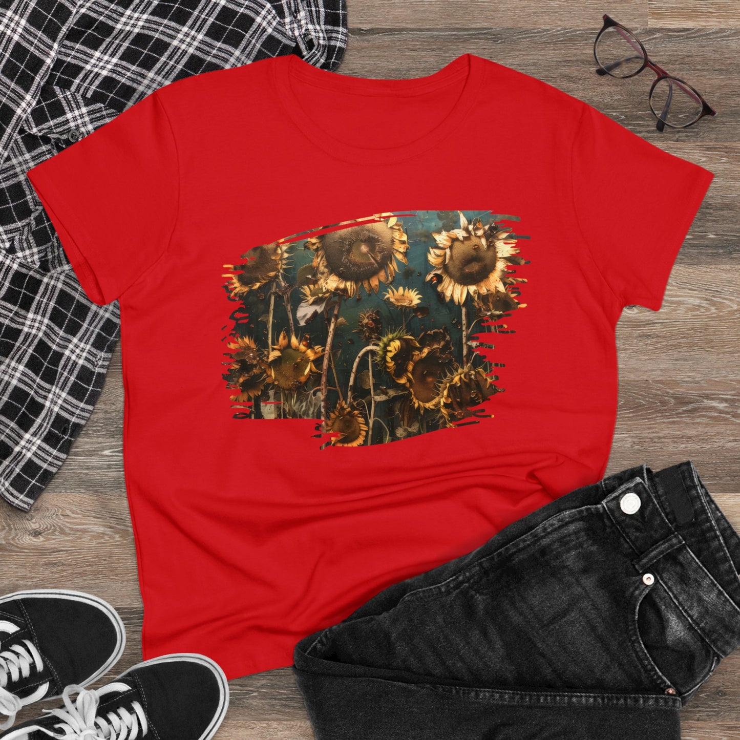 Sunflowers Wilting - Women's Midweight Cotton Tee