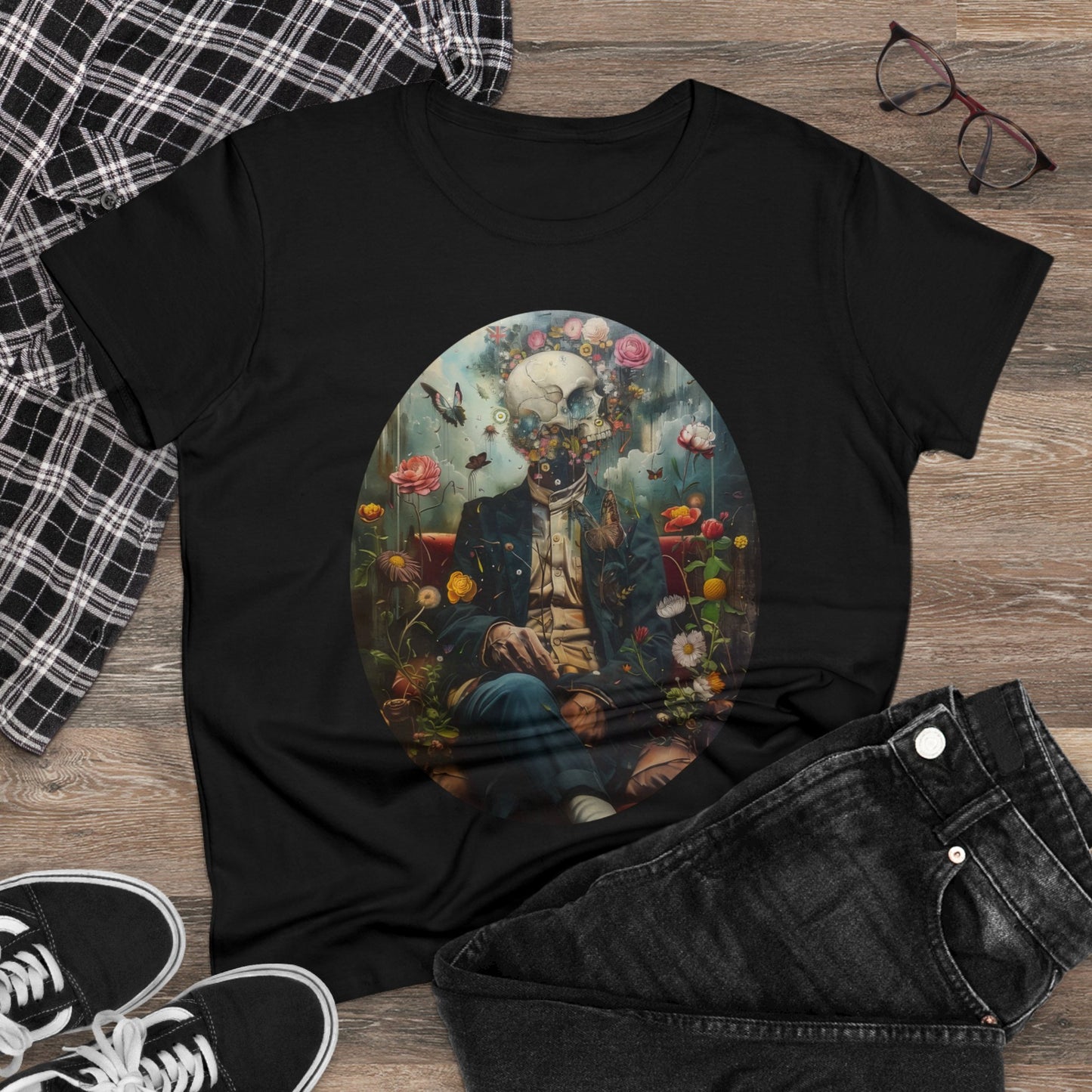 Flowers on My Mind - Women's Midweight Cotton Tee