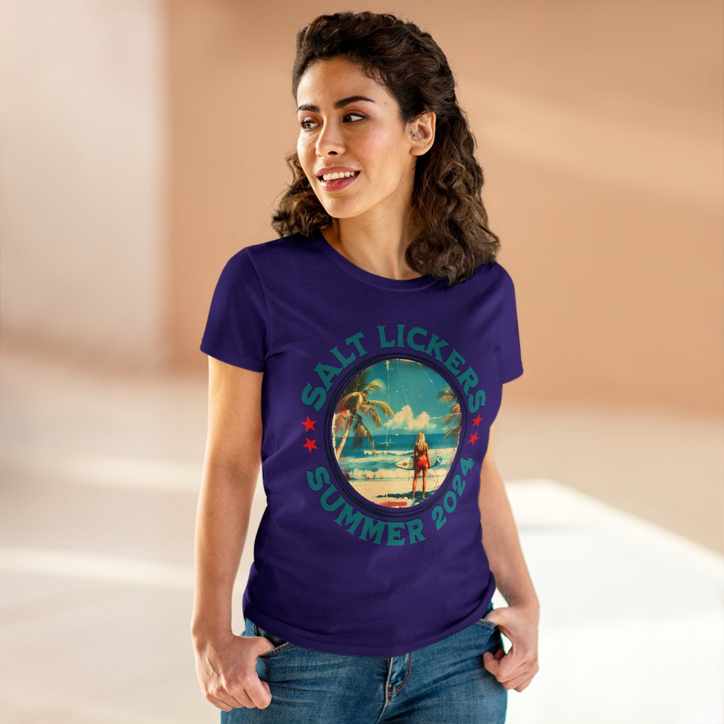 Surfing - Women's Midweight Cotton Tee