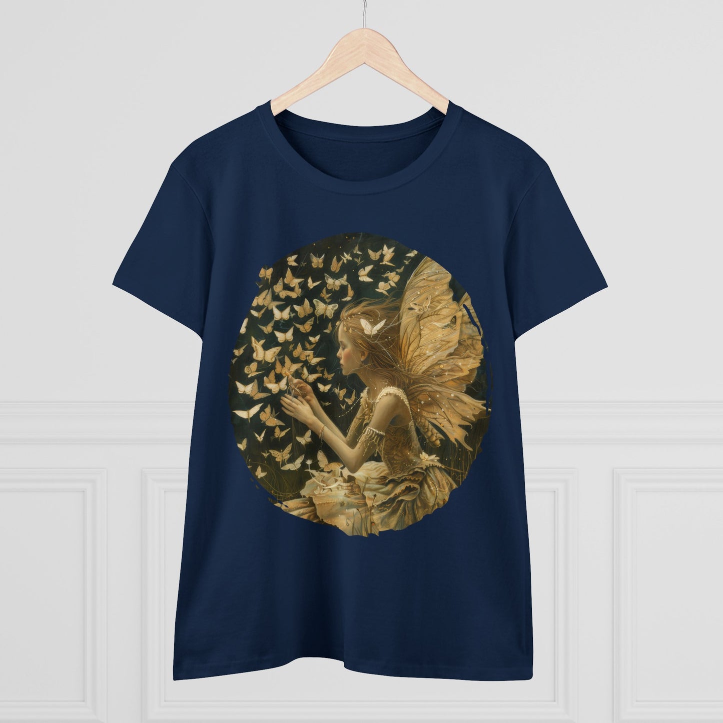 Fairy and Butterflies - Fantasy - Women's Midweight Cotton Tee