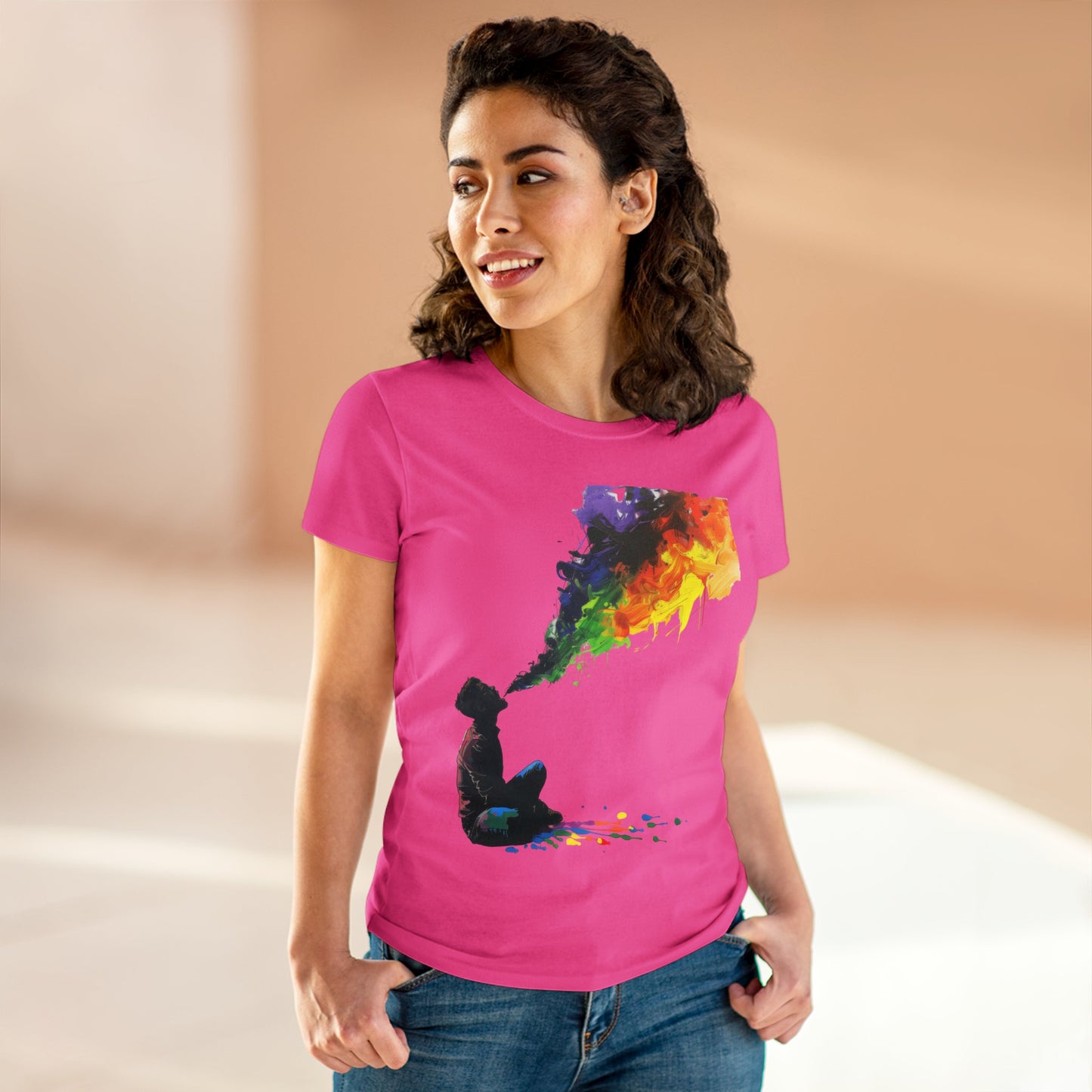 Rainbow Breath - Women's Midweight Cotton Tee