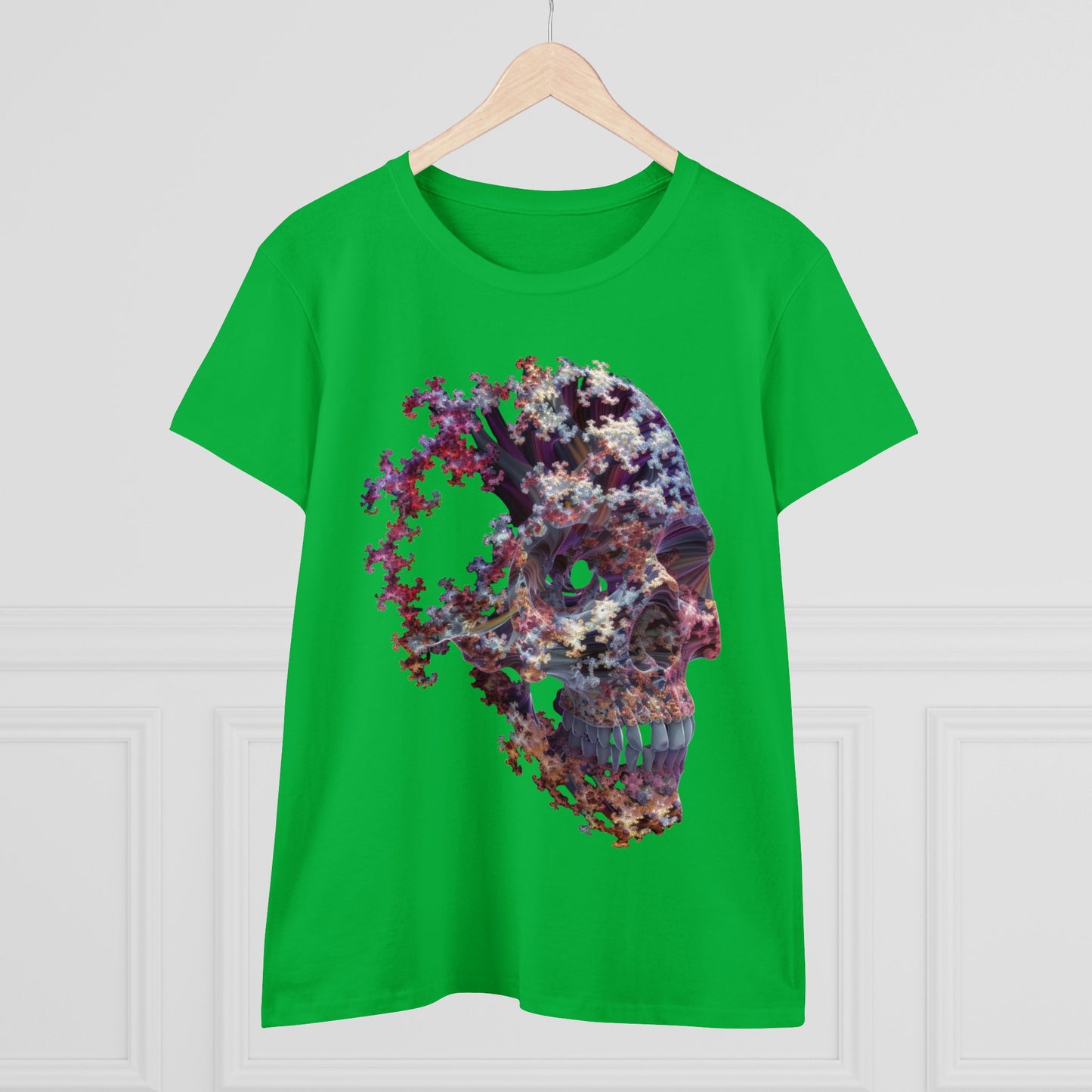 Fractal Skull - Women's Midweight Cotton Tee