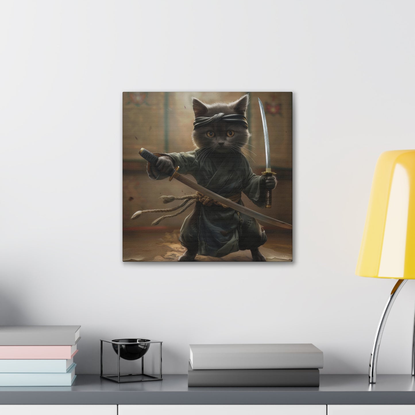 Ninja Kitty - Canvas Stretched, 0.75"