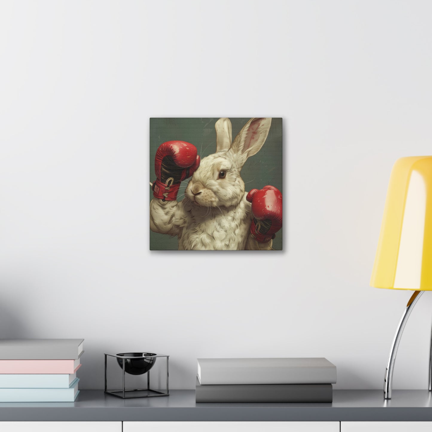 Bunny Pugilist - Canvas Stretched, 0.75"