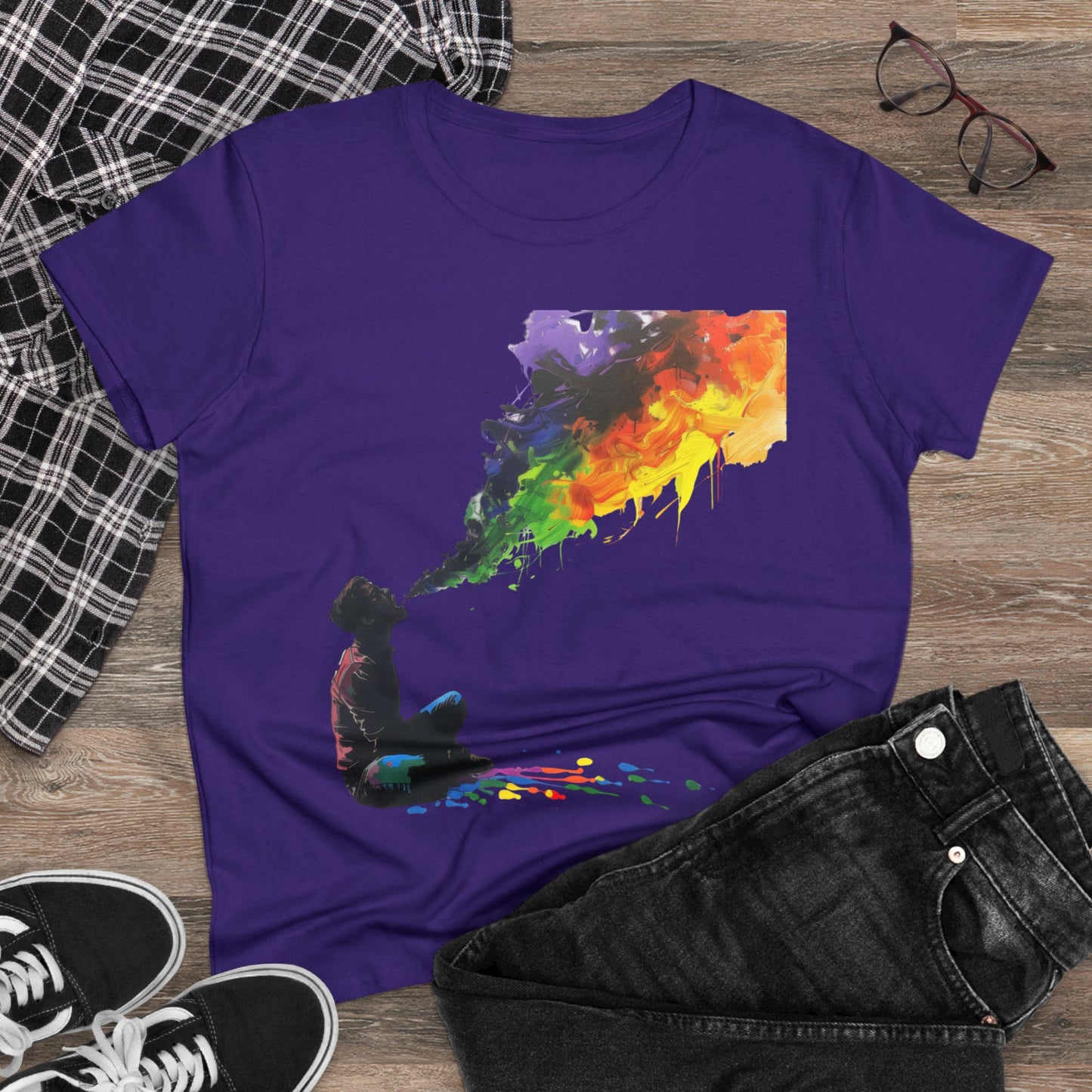 Rainbow Breath - Women's Midweight Cotton Tee