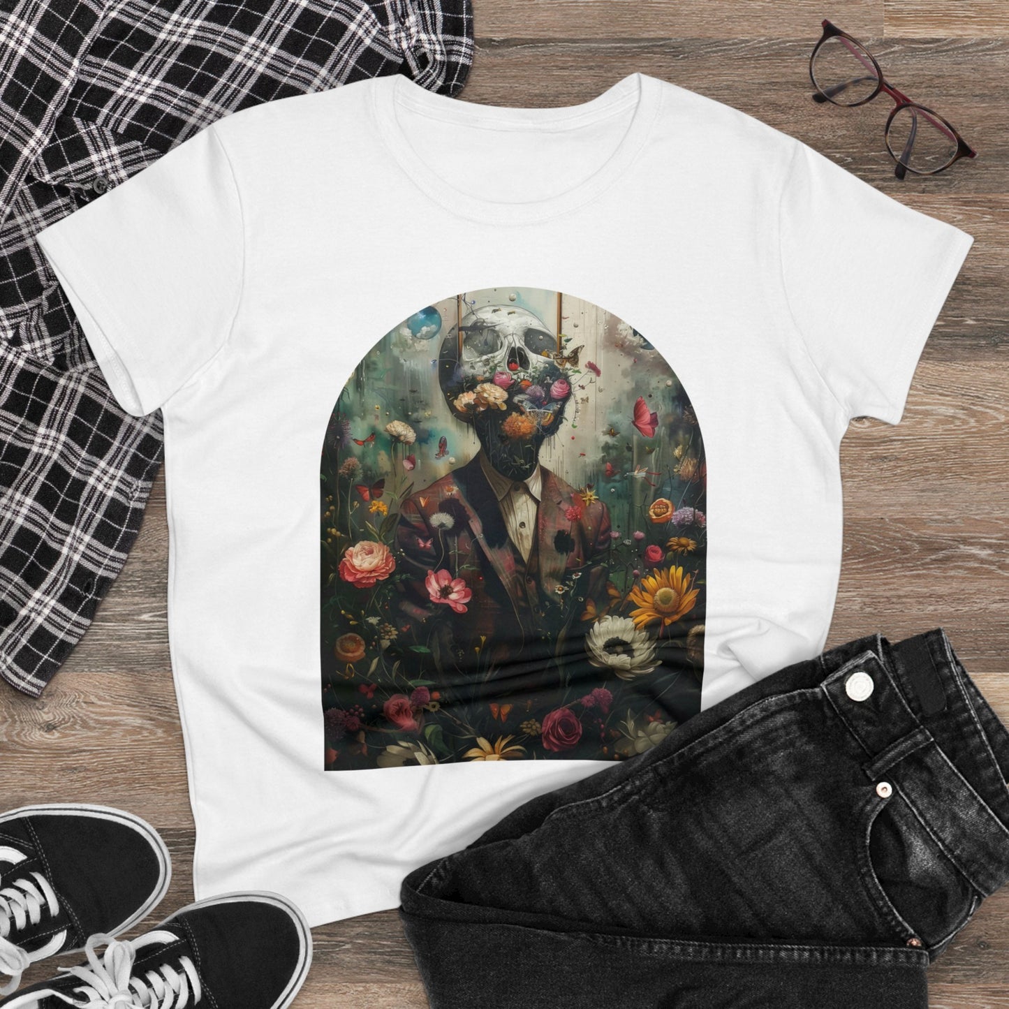 Flowers on My Mind - Women's Midweight Cotton Tee