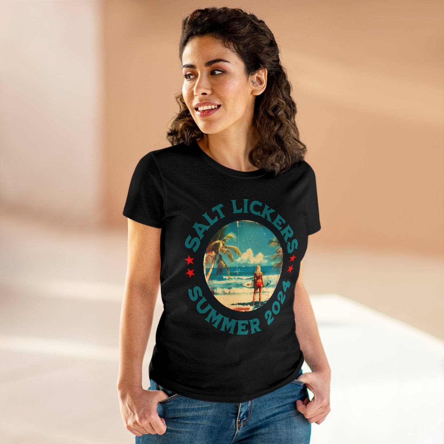 Surfing - Women's Midweight Cotton Tee