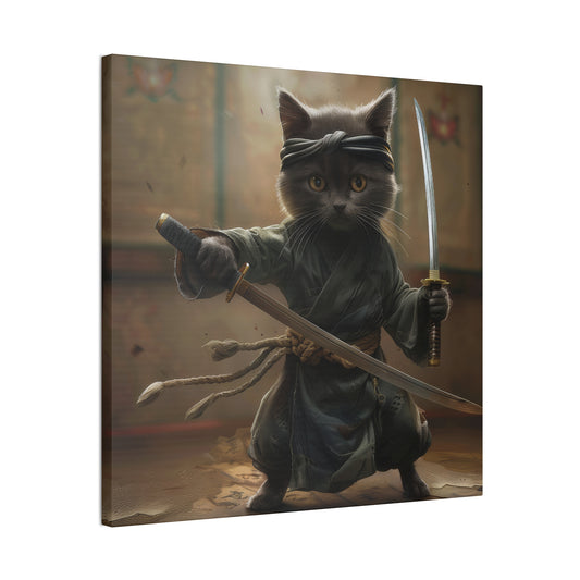 Ninja Kitty - Canvas Stretched, 0.75"