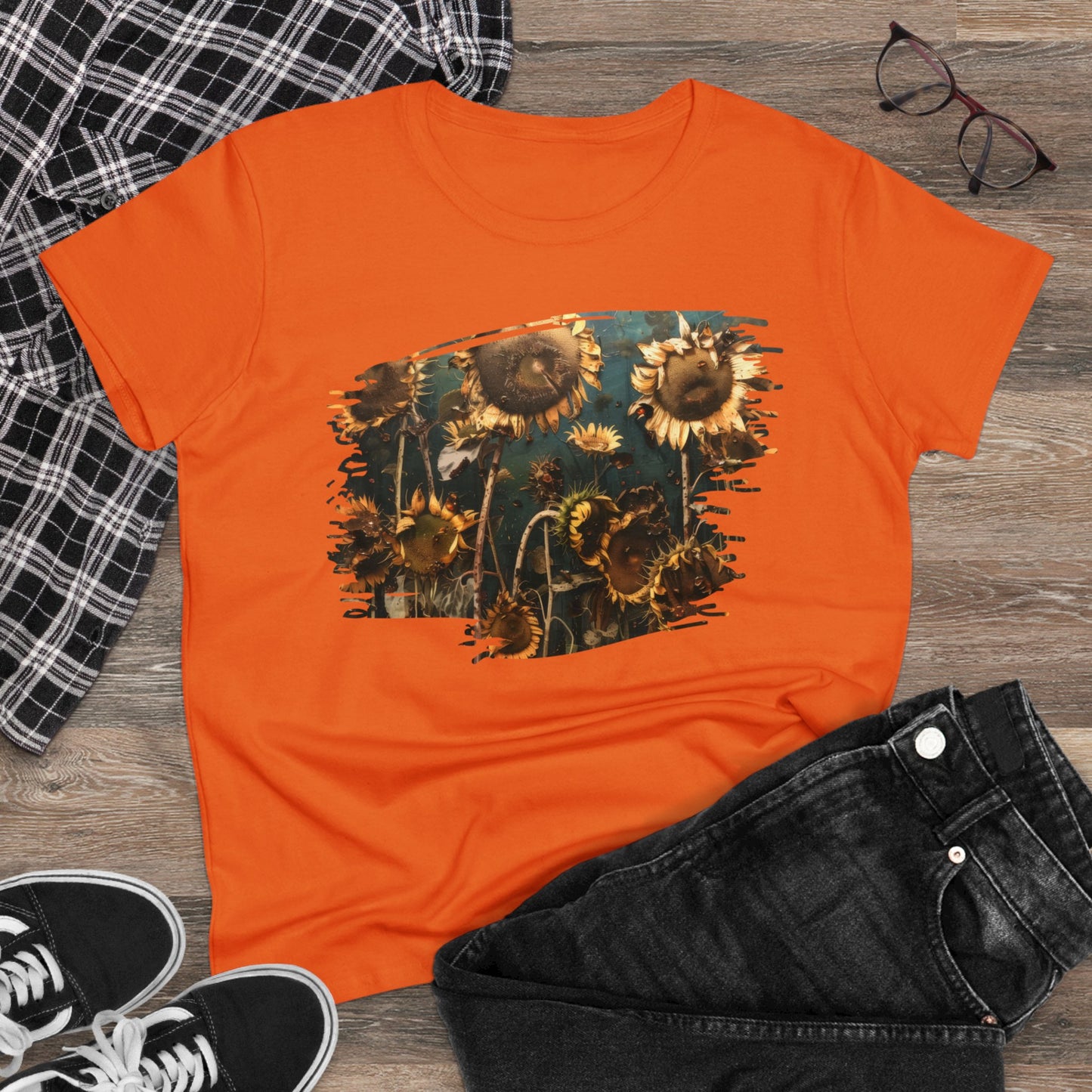 Sunflowers Wilting - Women's Midweight Cotton Tee