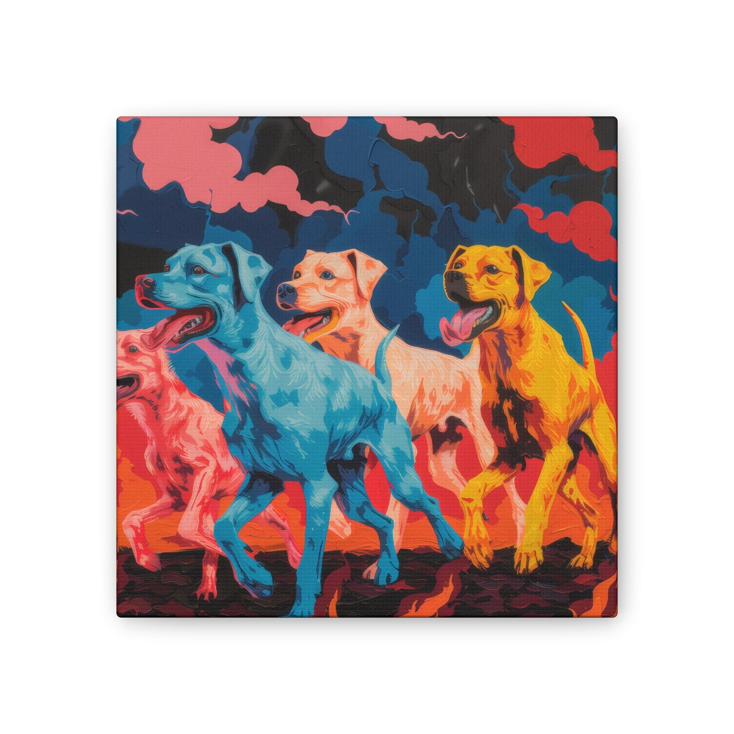 Dogs on the March - Canvas Stretched, 0.75"