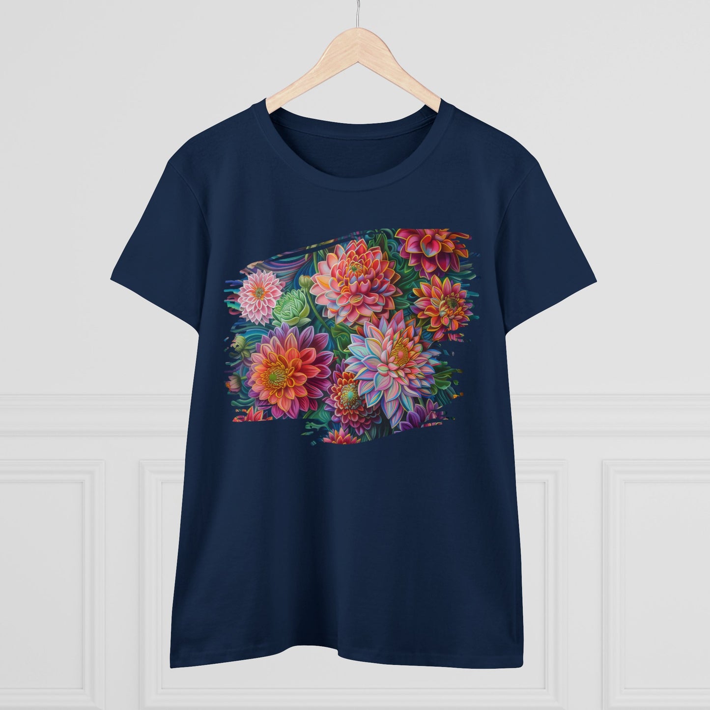 Pastel Flowers - Women's Midweight Cotton Tee