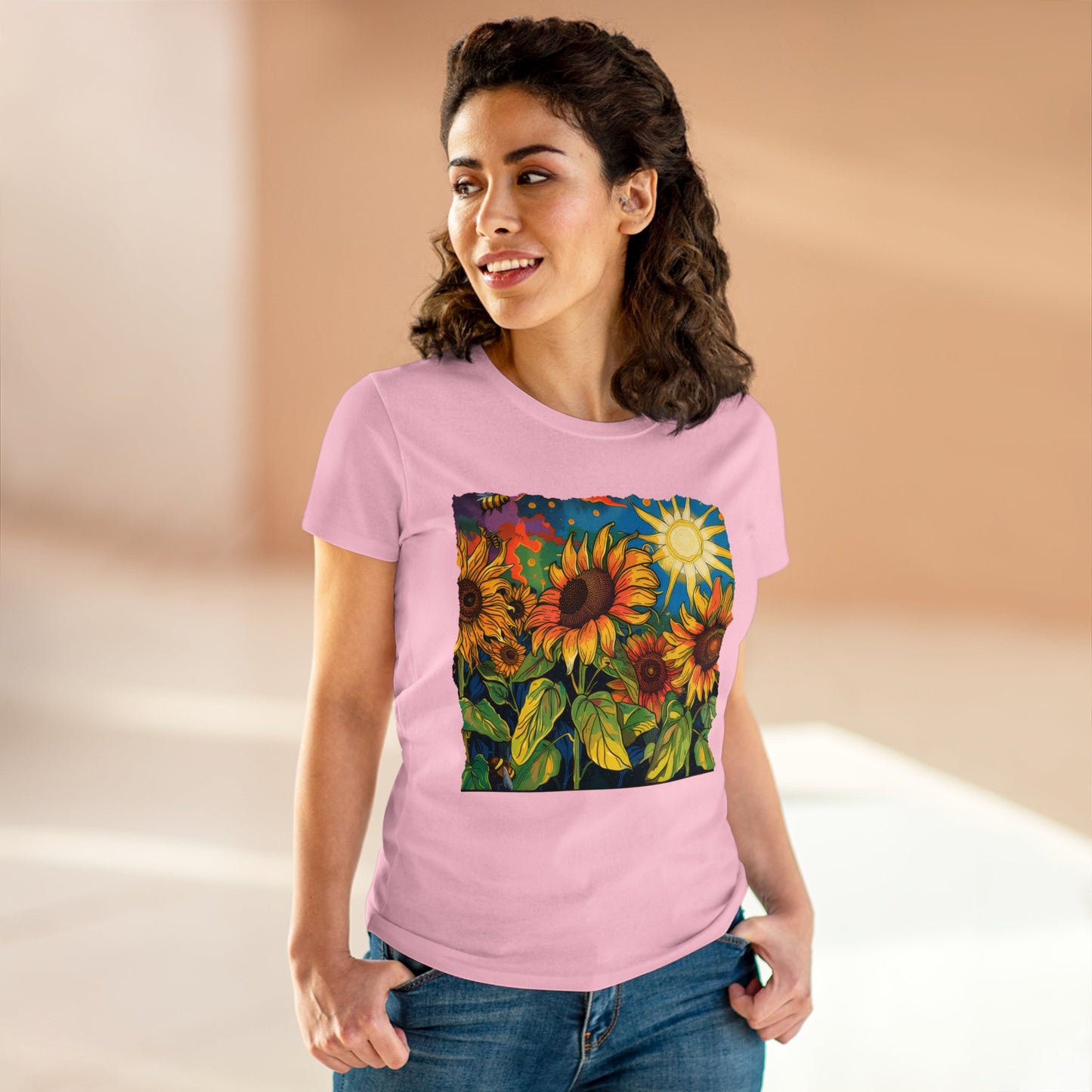 Sunflowers - Women's Midweight Cotton Tee