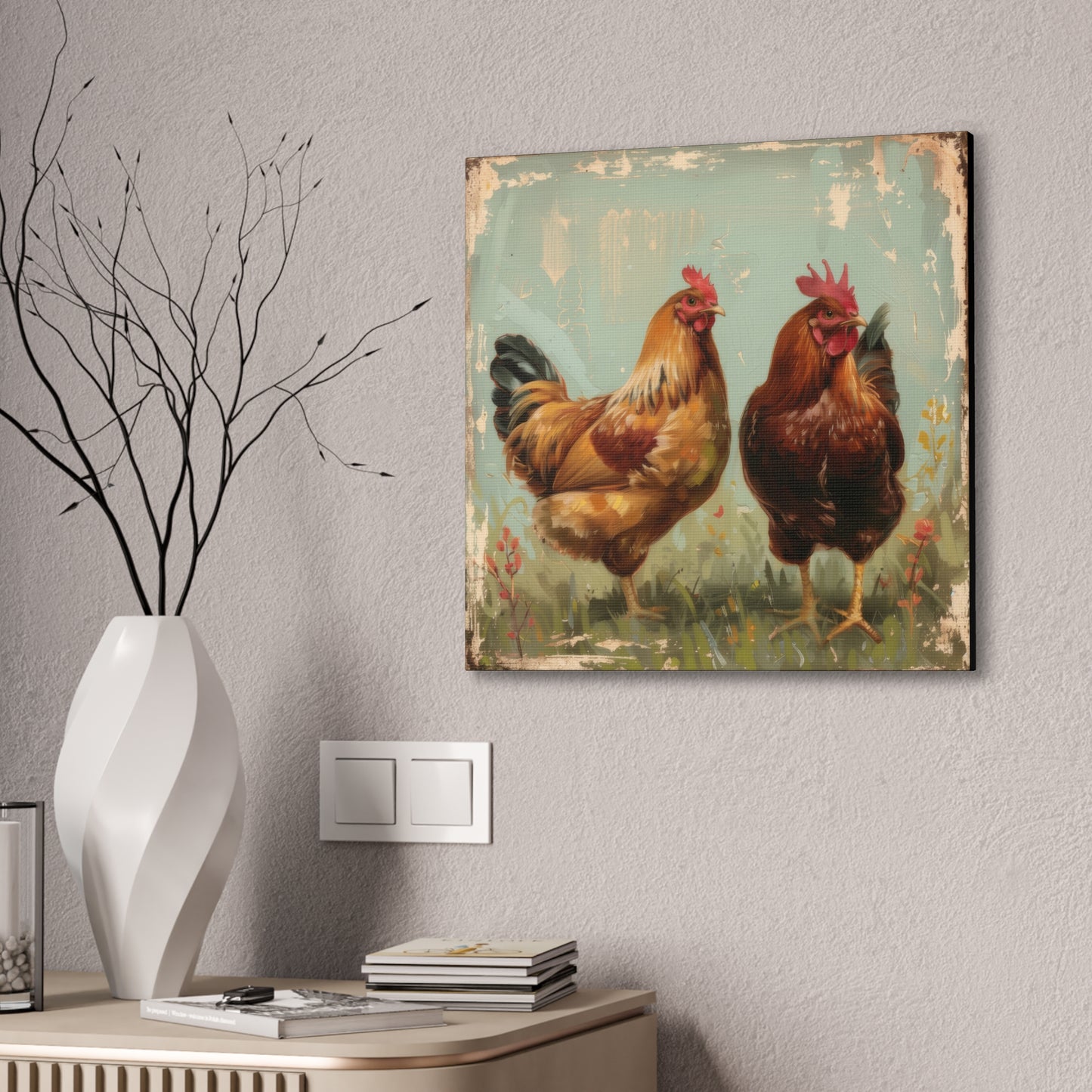 Chickens - Canvas Stretched, 0.75" - Canvas Stretched, 0.75"