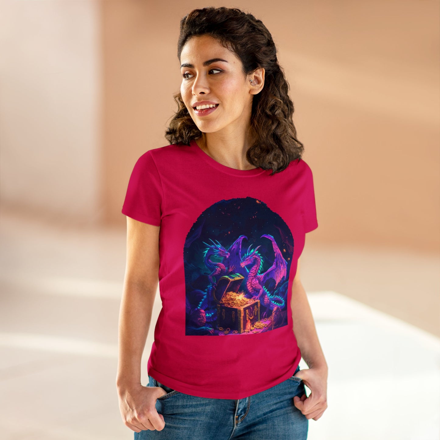 Dragons and Loot - Fantasy - Women's Midweight Cotton Tee