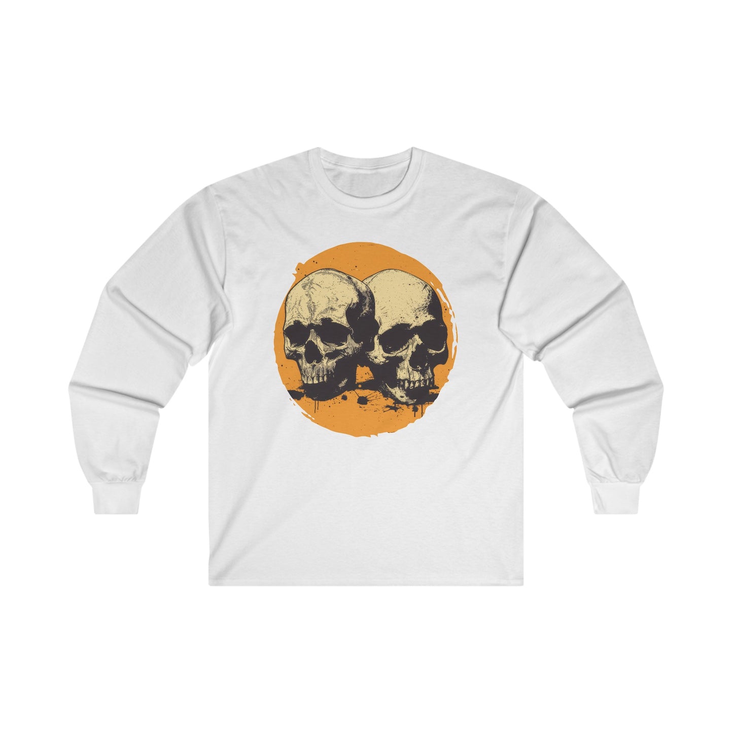 Skulls on Orange - Unisex Ultra Cotton Long Sleeve Tee