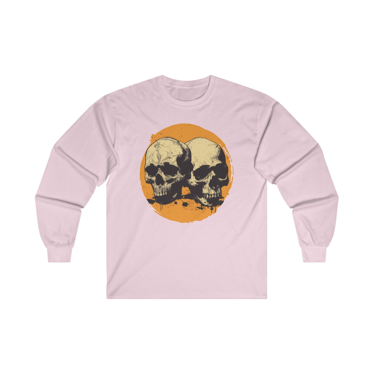 Skulls on Orange - Unisex Ultra Cotton Long Sleeve Tee