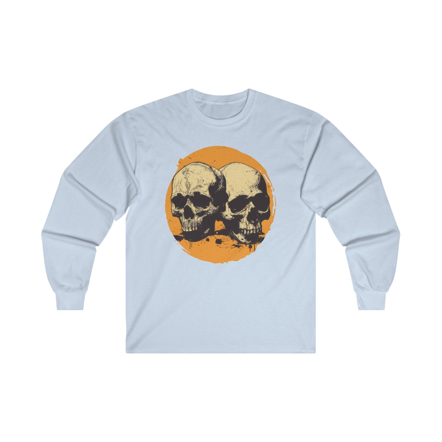 Skulls on Orange - Unisex Ultra Cotton Long Sleeve Tee