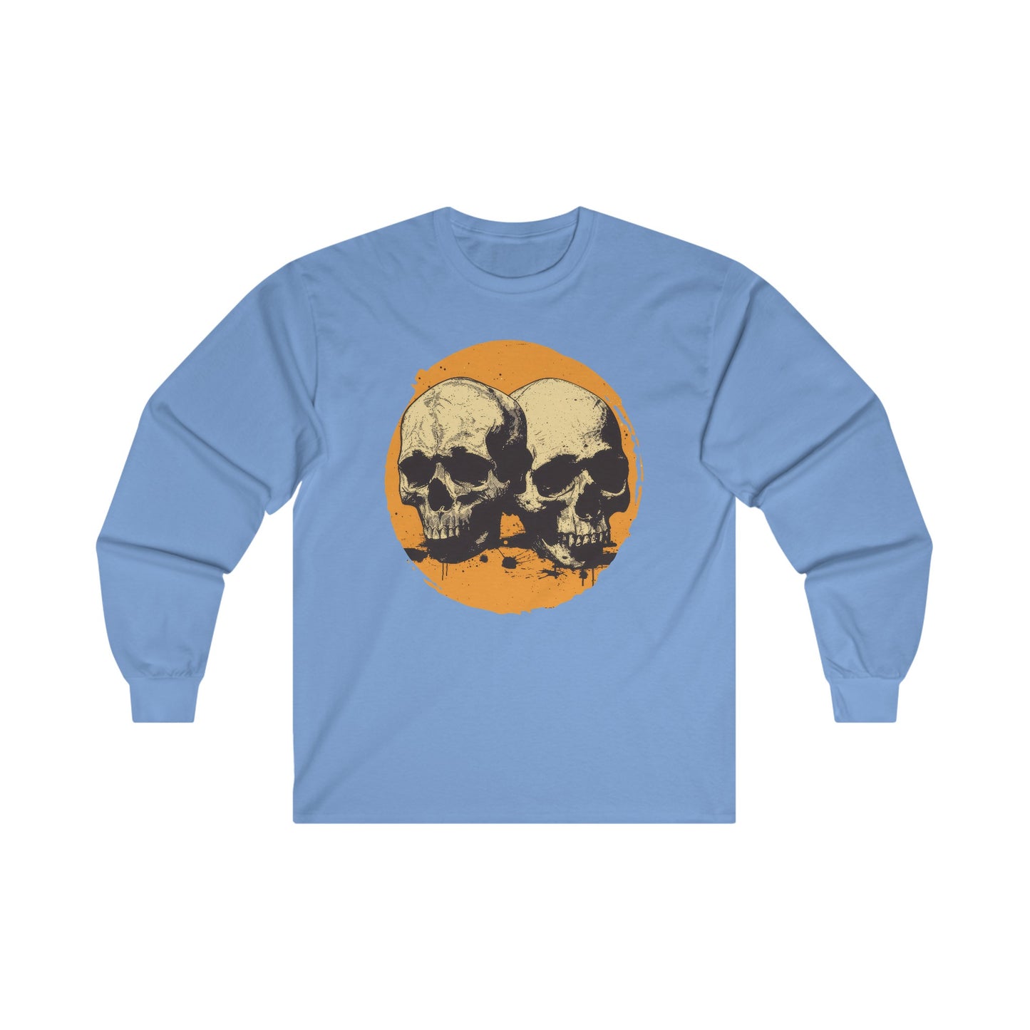 Skulls on Orange - Unisex Ultra Cotton Long Sleeve Tee